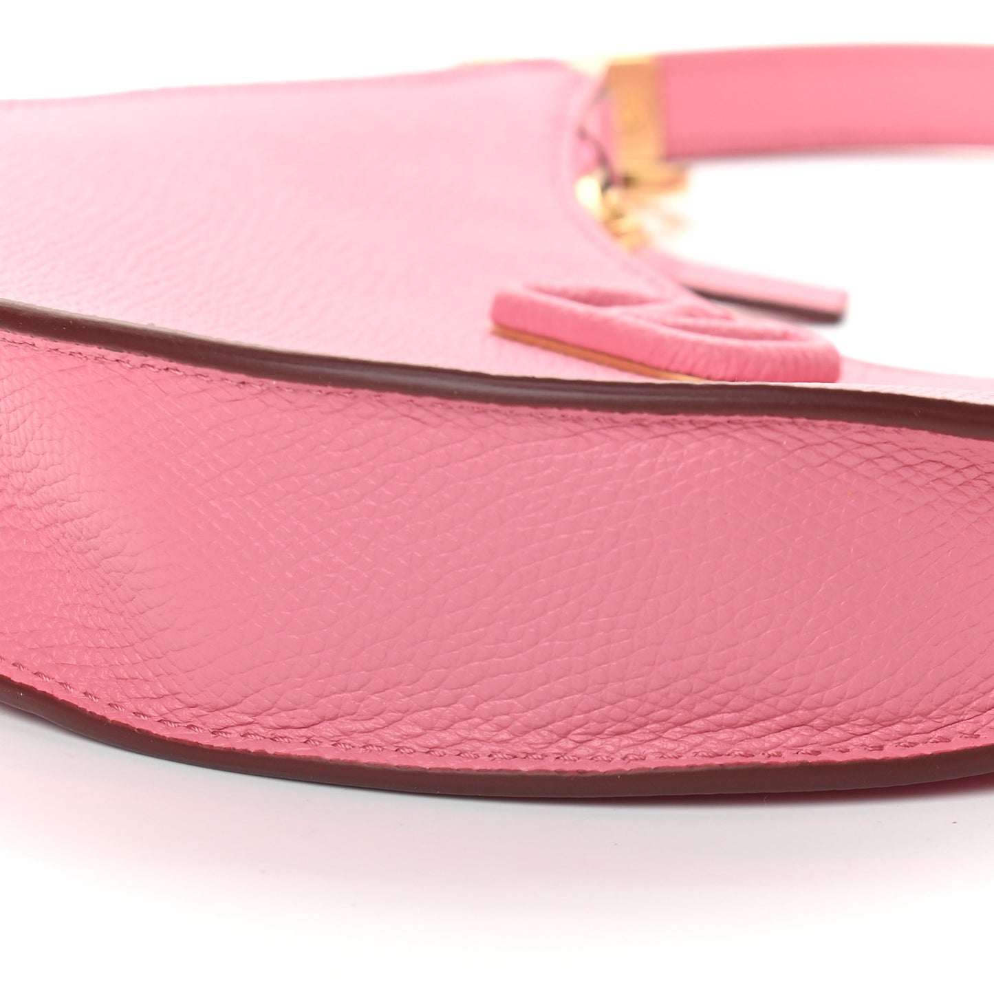 Grainy Calfskin Mini Vlogo Hobo Bag Flamingo Pink