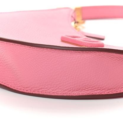 Valentino Garavani Grainy Calfskin Mini Vlogo Hobo Bag Flamingo Pink 8 of 8