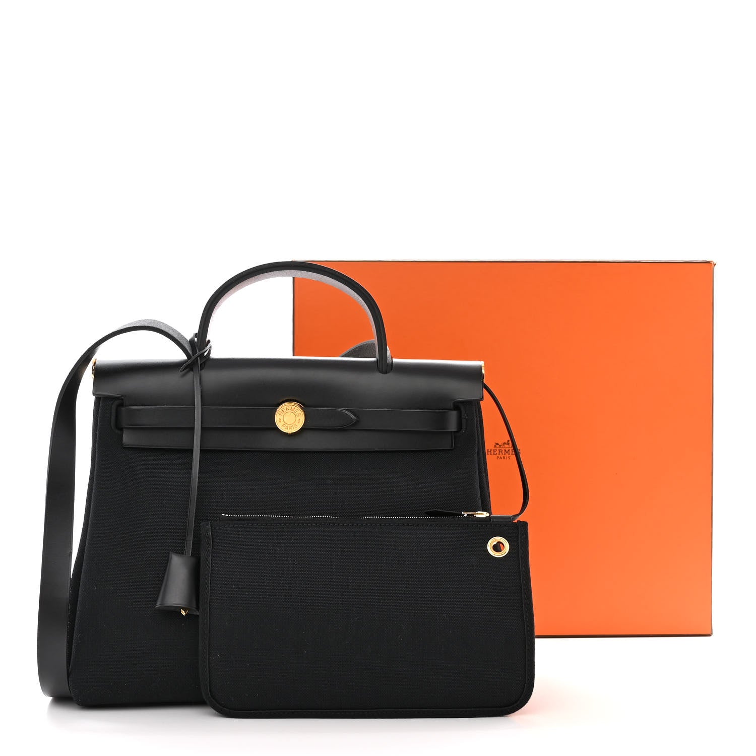 Hermes Military Toile Vache Hunter Herbag Zip PM 31 Black 14 of 14