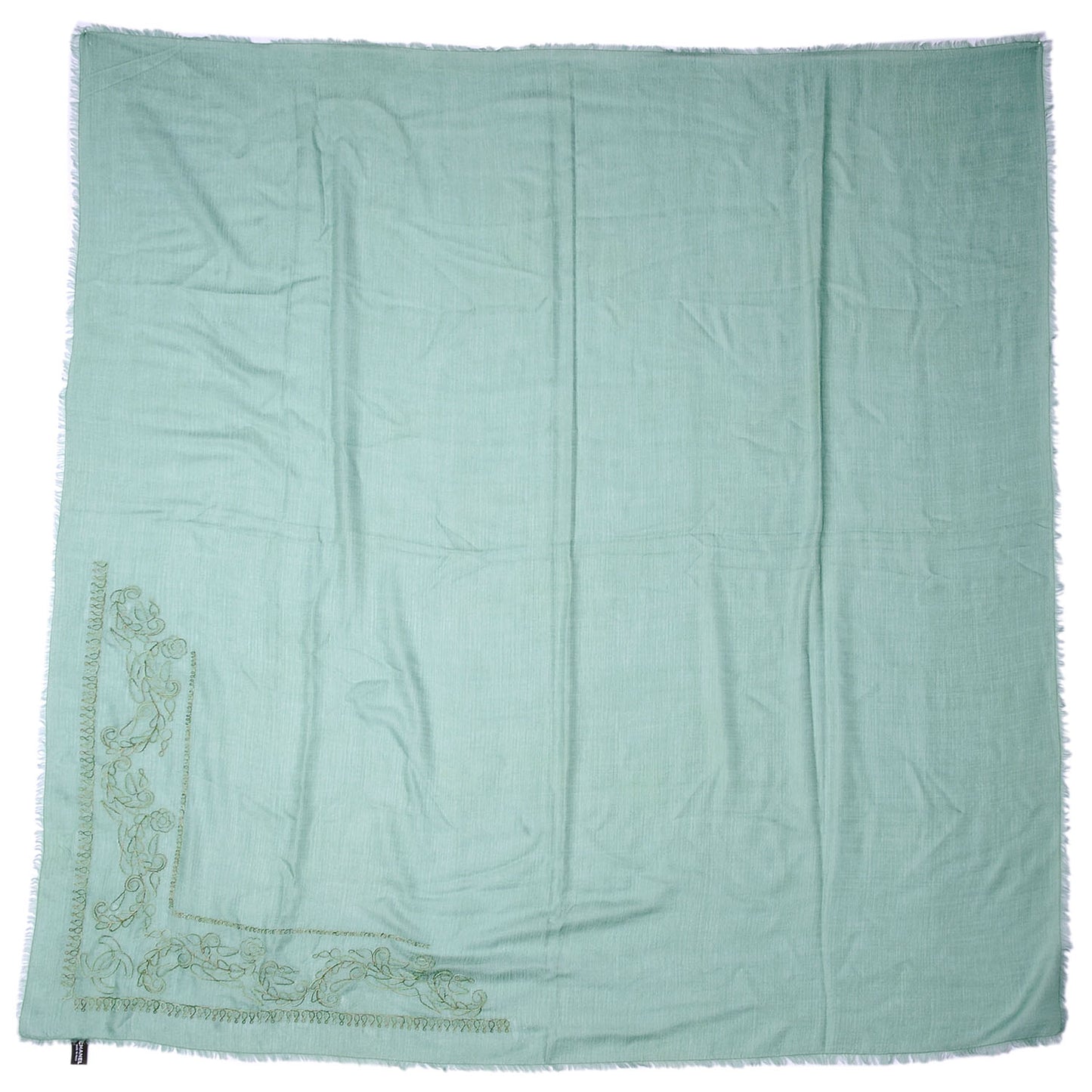 Cashmere Silk Embroidered Scarf Shawl Green