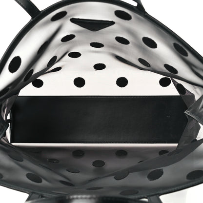 Prada Mesh Sequin Polka-Dot Tote Bag Black 5 of 12