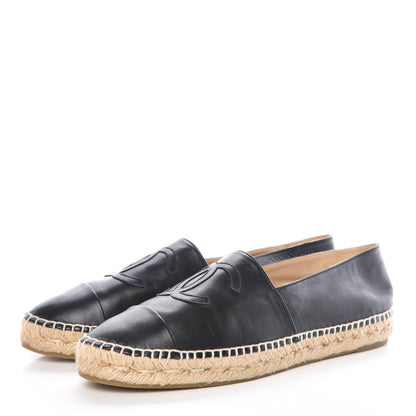 Chanel Lambskin CC Espadrilles 40 Black 3 of 12