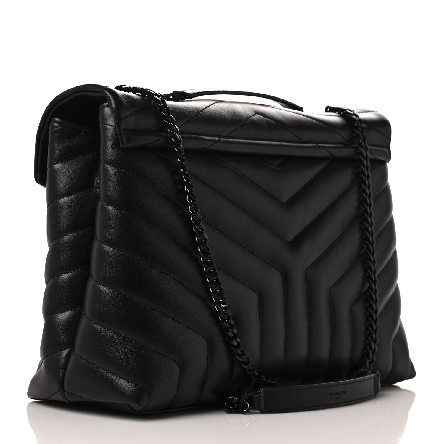 Saint Laurent Calfskin Y Quilted Monogram Medium Loulou Chain Satchel Black 2 of 7
