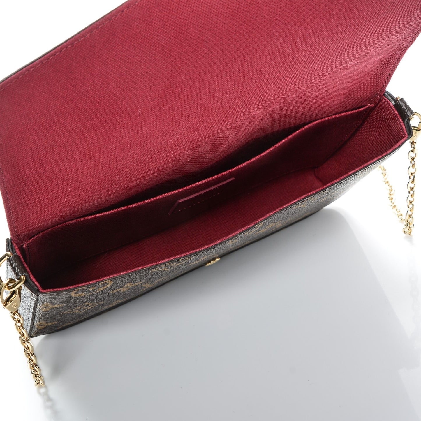 Monogram Pochette Felicie Chain Wallet Fuchsia