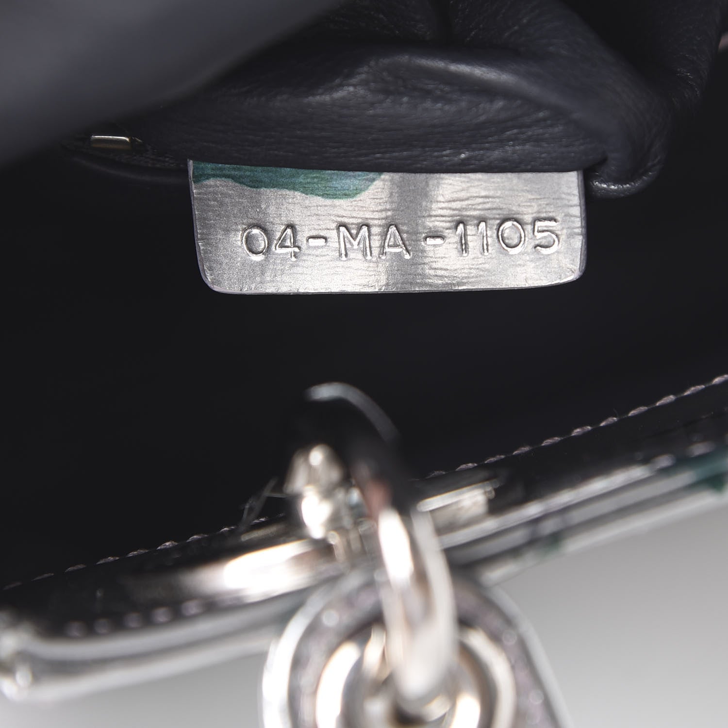 Christian Dior Metallic Calfskin Cherry Blossom Print Mini Lady Dior Silver 6 of 9