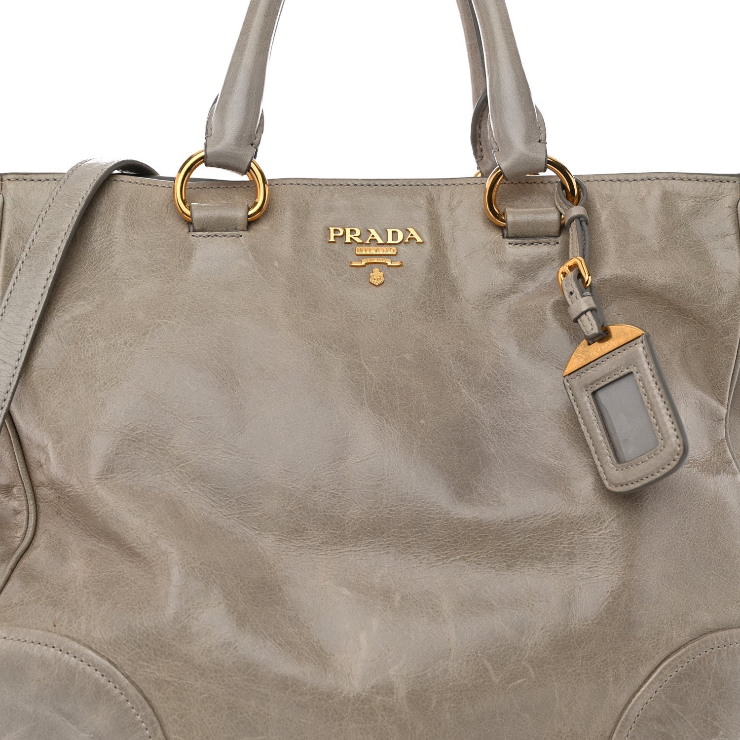 Prada Vitello Shine Shopping Satchel Nube 7 of 10