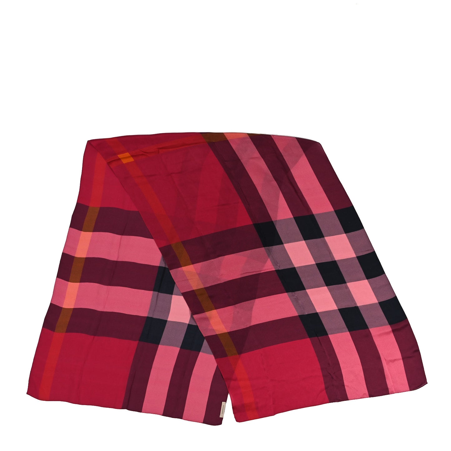 Silk Mega Check Scarf Fuchsia Pink