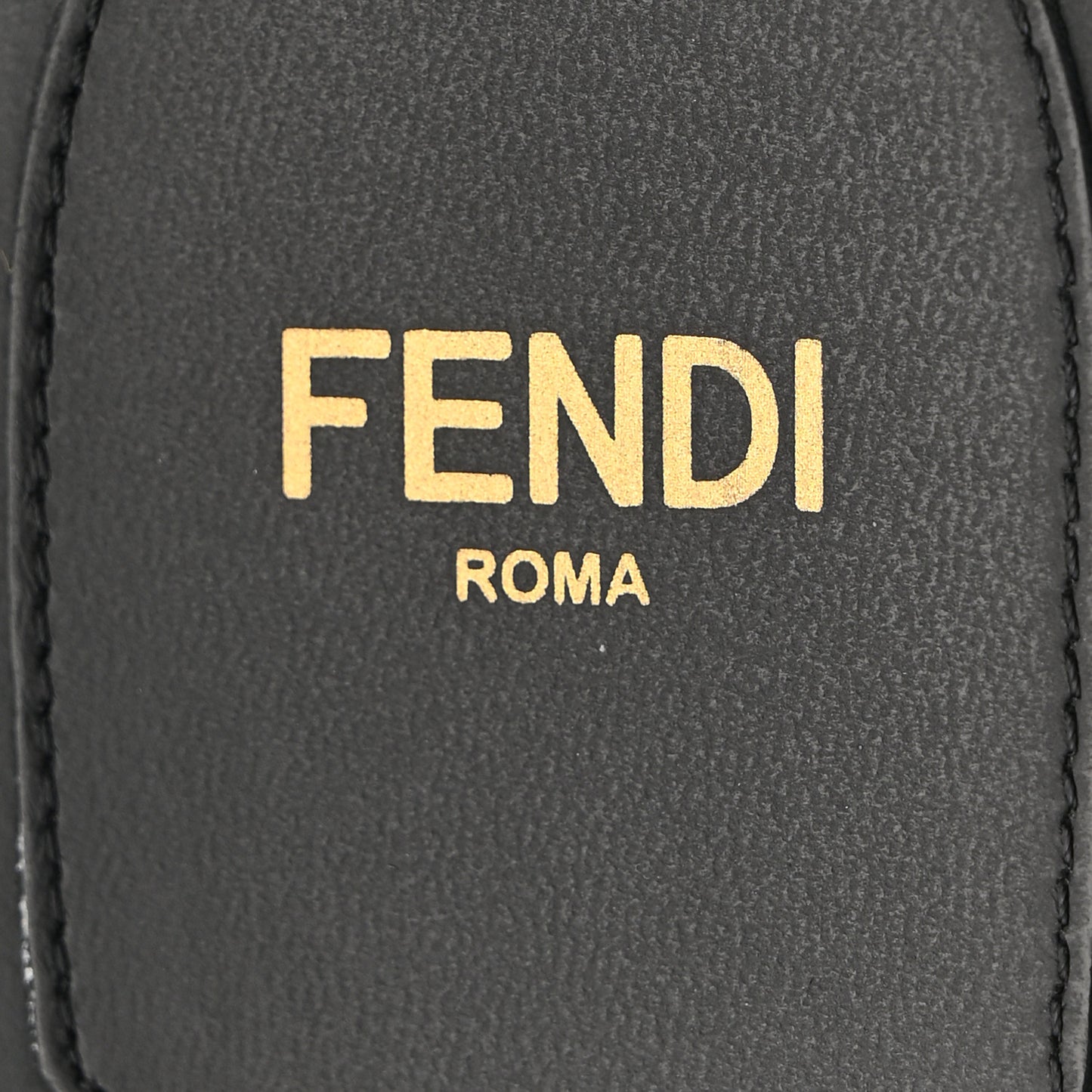 Vitello Cuoio Baguette Flat Slide Sandals 39.5 Black