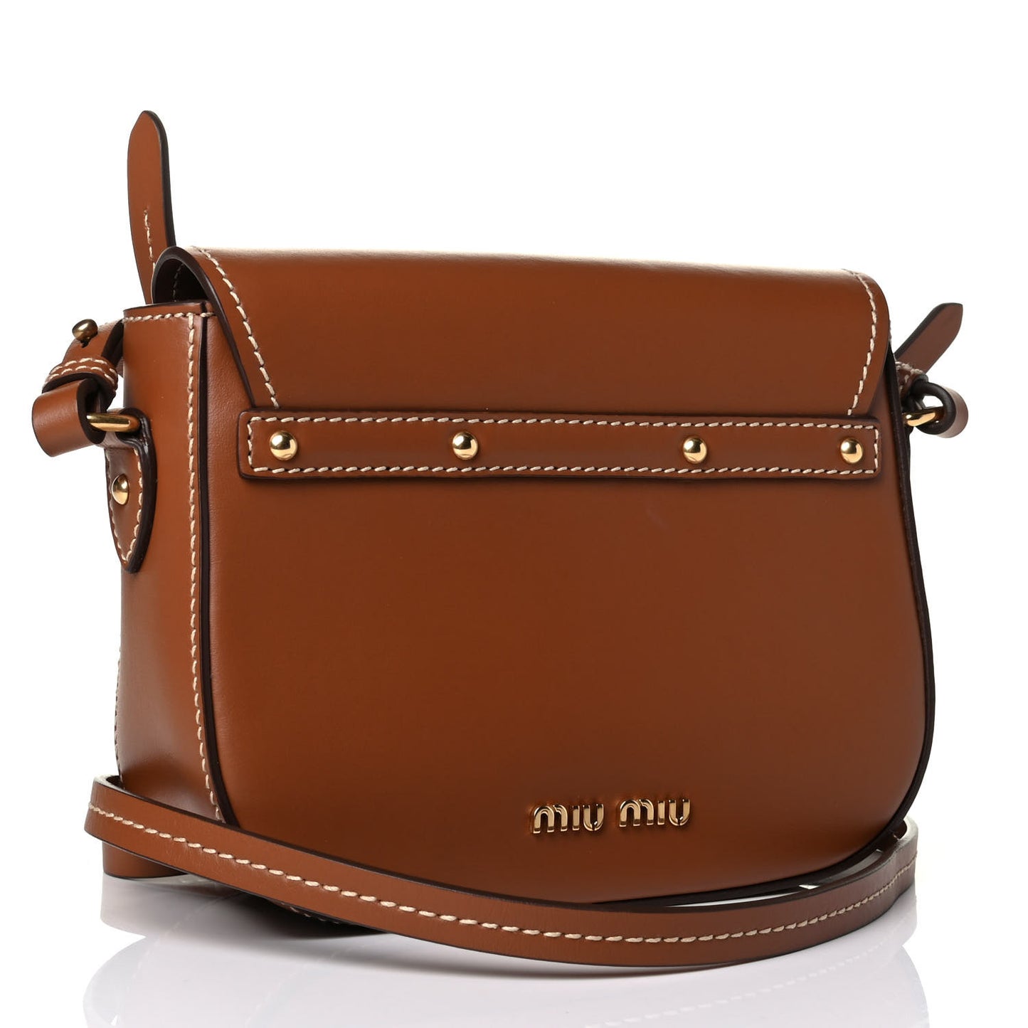 City Calf Snap Lock Shoulder Bag Cognac