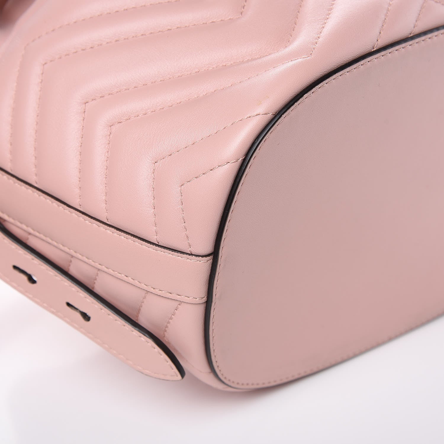 Gucci Calfskin Matelasse Sylvie Web GG Marmont Bucket Bag Perfect Pink 8 of 9