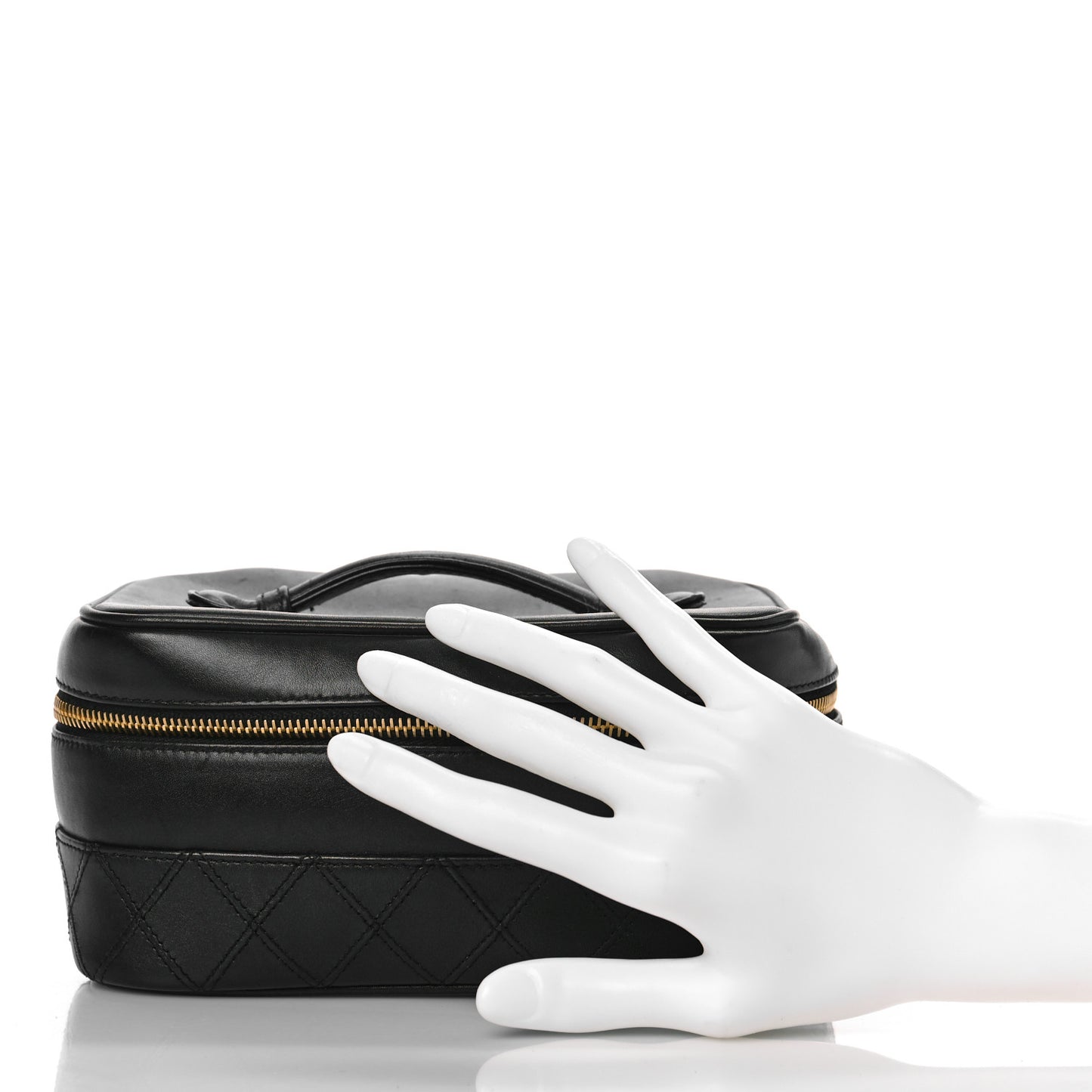 Lambskin Vanity Cosmetic Case Black
