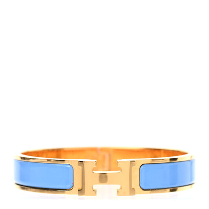 Hermes Enamel Narrow Clic Clac H Bracelet GM Bleu Orage 1 of 4