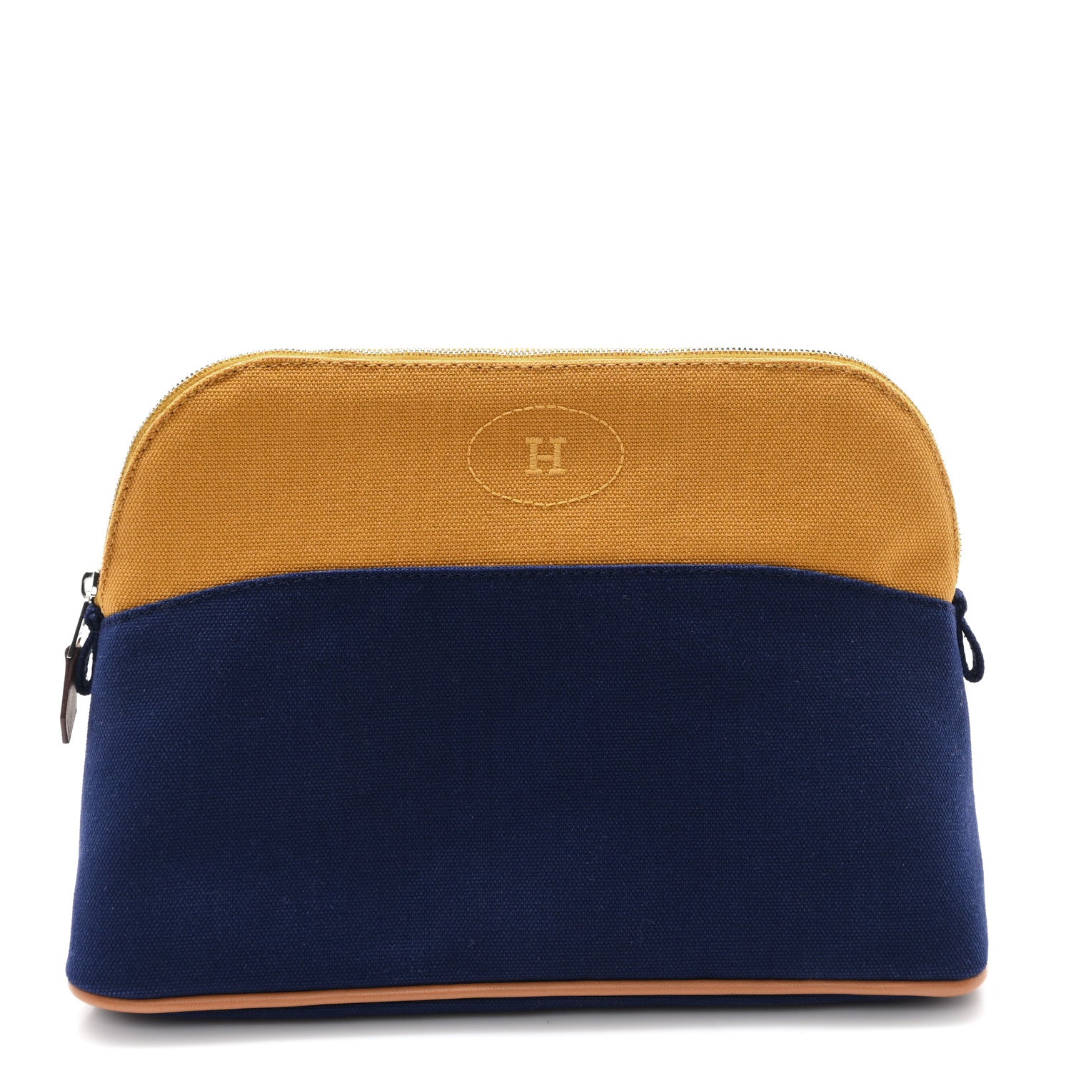 Hermes Cotton Canvas Bolide Travel Cosmetic Pouch 1 of 8