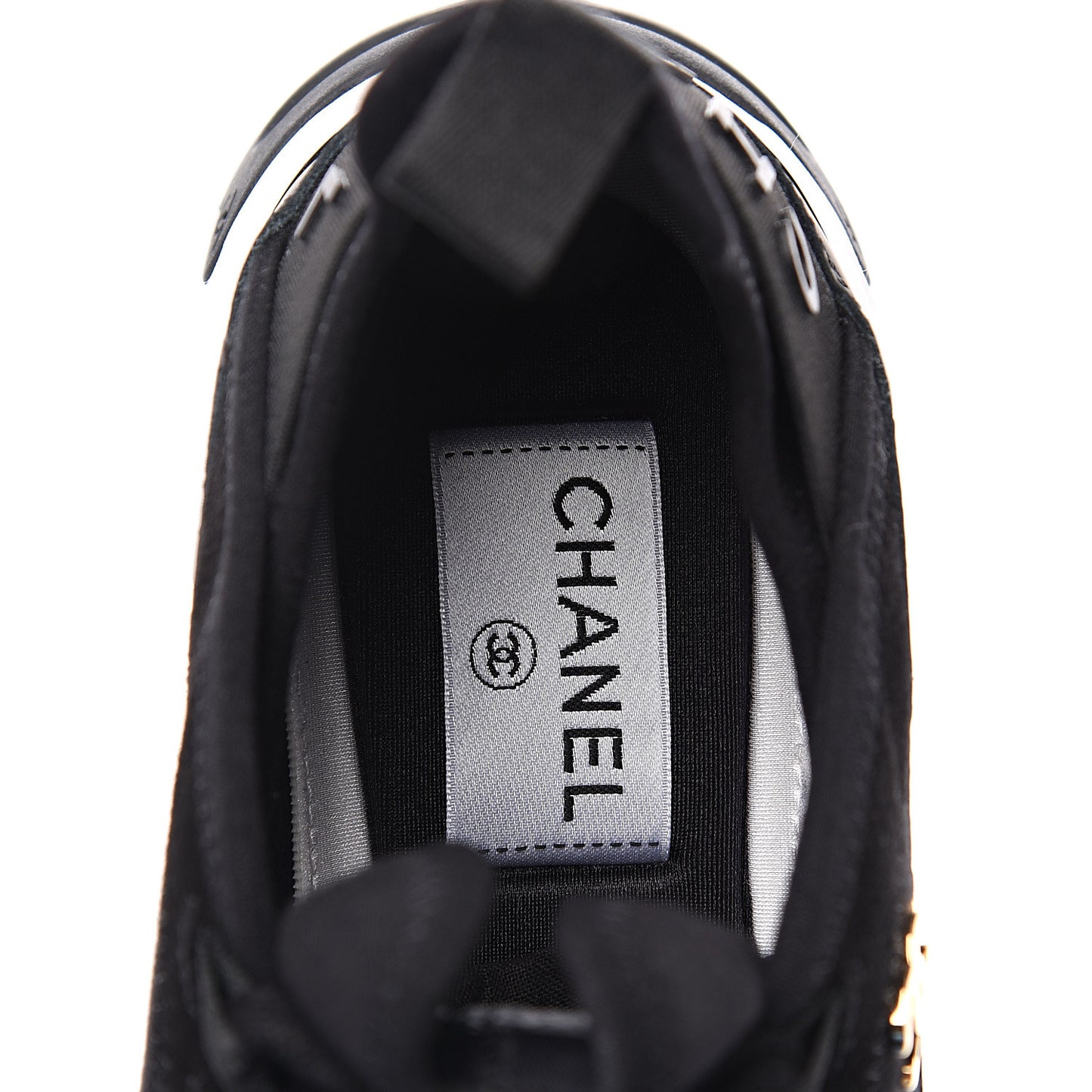 Velvet Calfskin Mixed Fibers CC Sneakers 36.5 Black