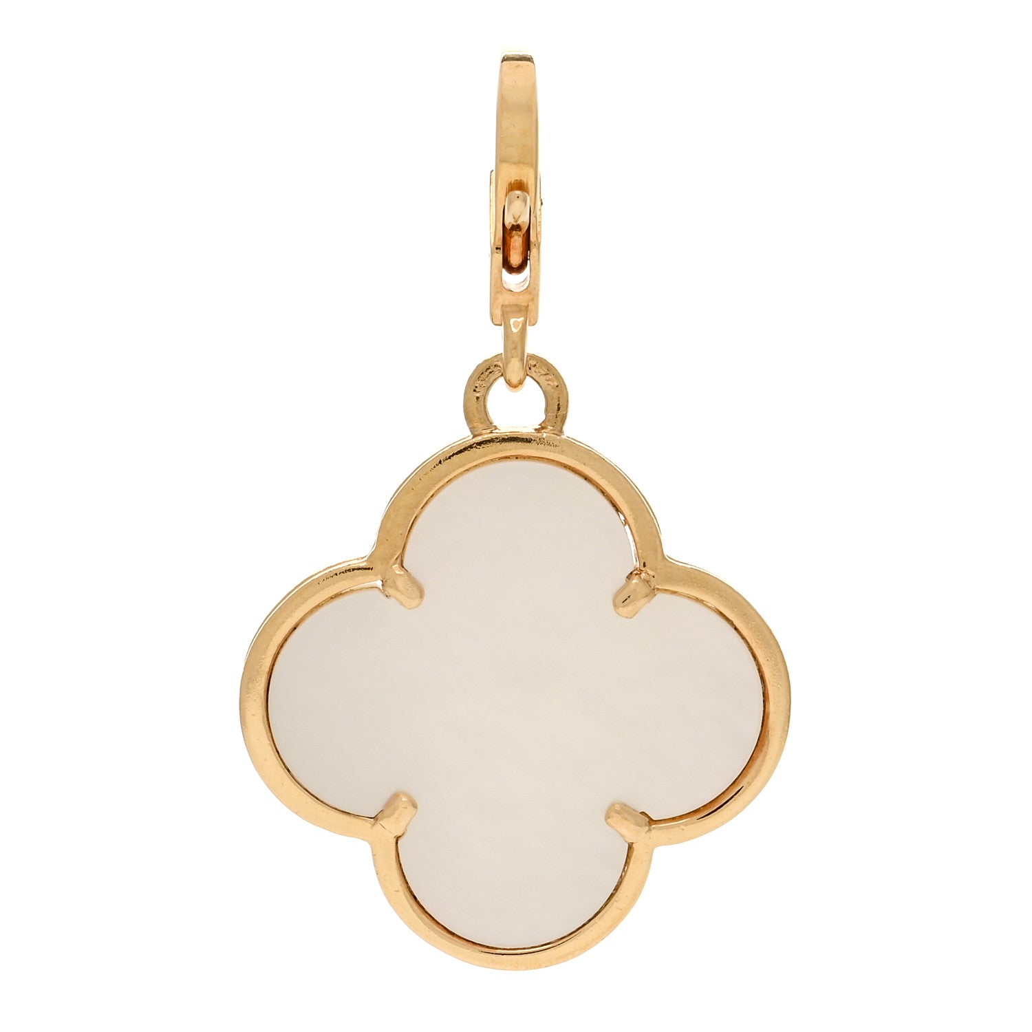 Van Cleef & Arpels 18K Yellow Gold Mother of Pearl Magic Alhambra Pendant 1 of 3