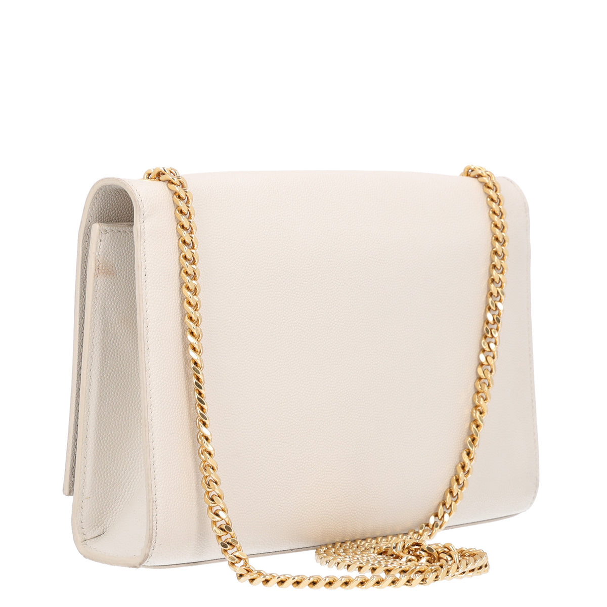 Grain De Poudre Calfskin Medium Classic Monogram Kate Tassel Satchel Crema Soft