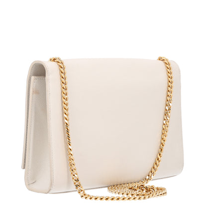 Saint Laurent Grain De Poudre Calfskin Medium Classic Monogram Kate Tassel Satchel Crema Soft 3 of 10