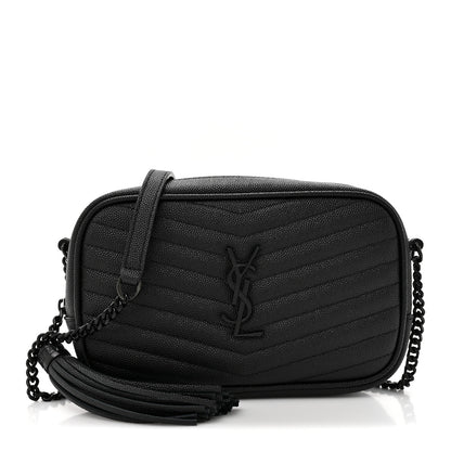 Saint Laurent Grain De Poudre Matelasse Monochrome Monogram Mini Lou Camera Bag Black 1 of 10