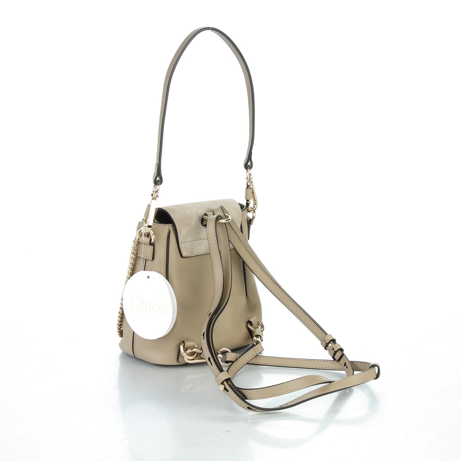 Chloe Suede Calfskin Mini Faye Backpack Motty Grey 3 of 7