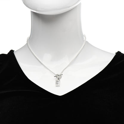 Hermes Sterling Silver Cadenas Kelly Lock Pendant Necklace 2 of 5