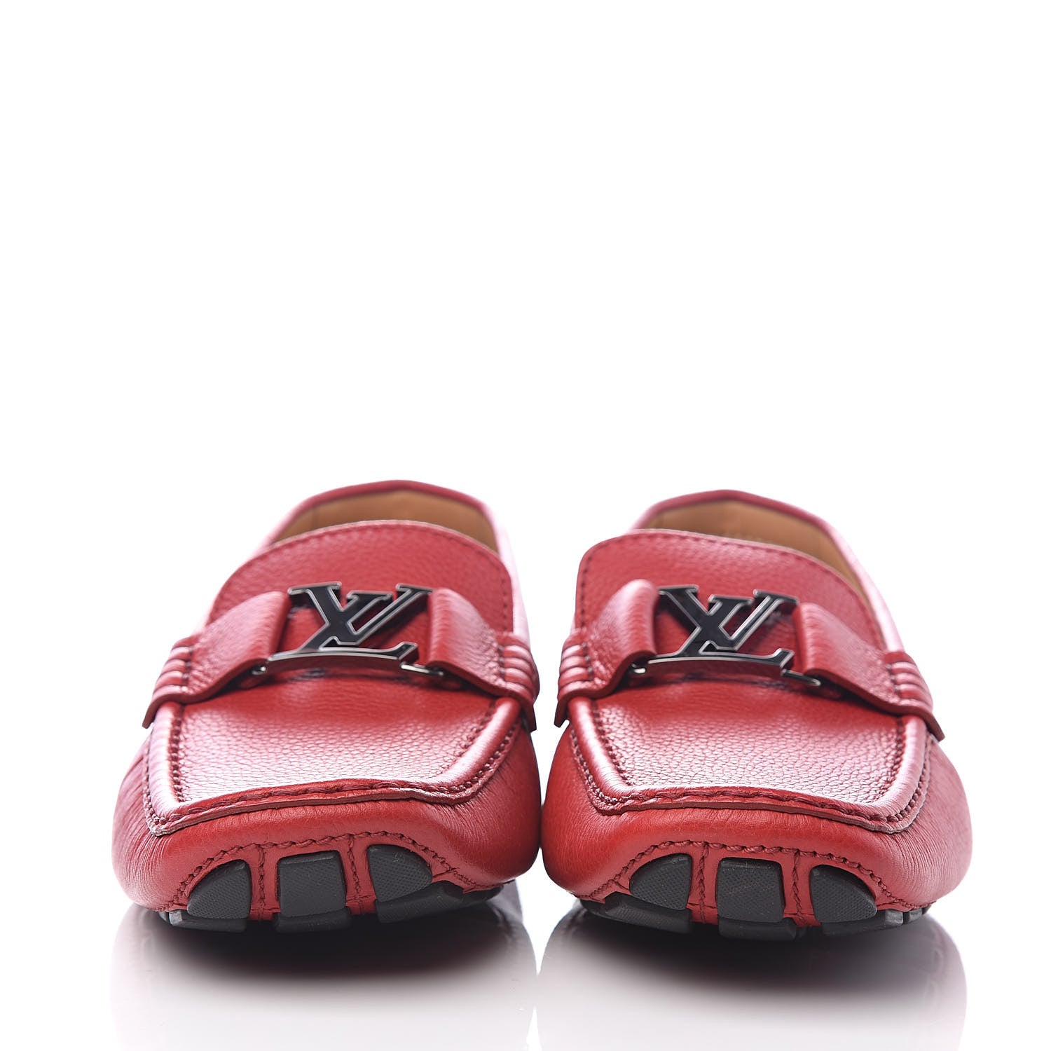 Louis Vuitton Calfskin Mens Monte Carlo Car Shoe Moccasin Loafers 9 Red 2 of 8