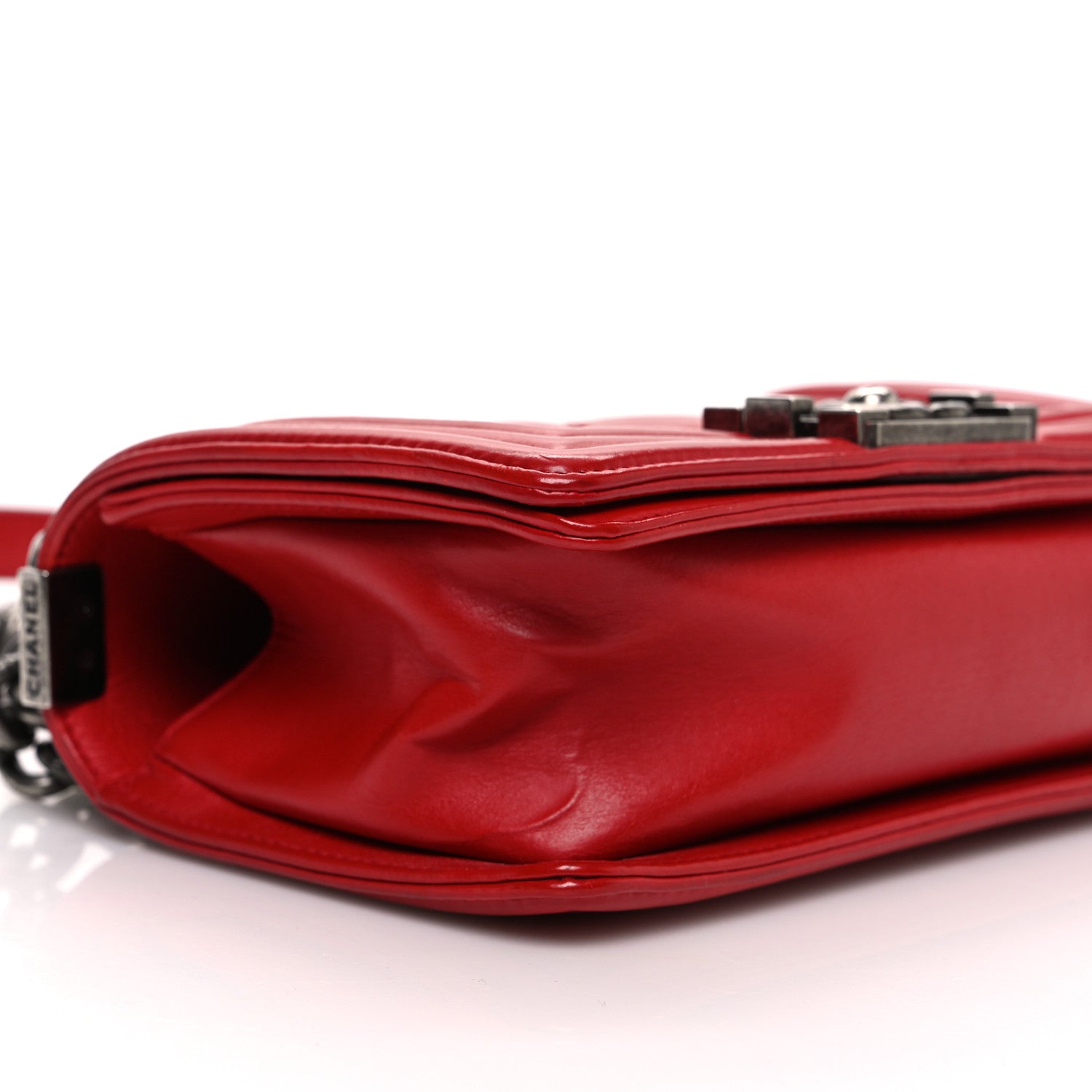 Chanel Calfskin Double Stitch Small Boy Flap Red 8 of 10