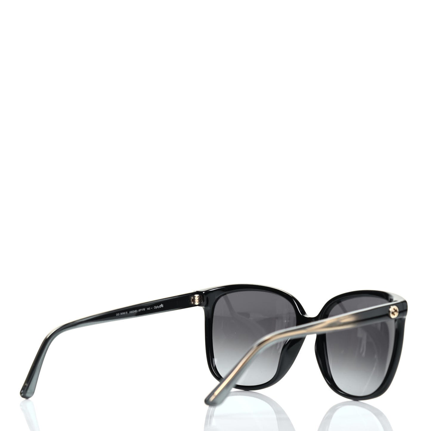 Acetate Square Frame Oversized Sunglasses GG3696/S Black Crystal