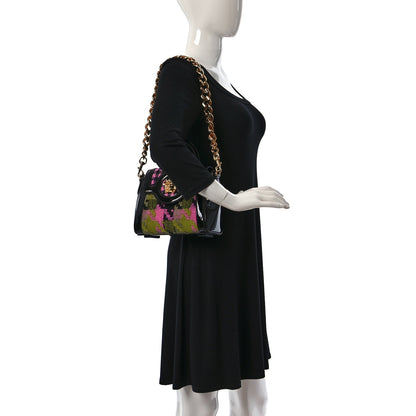 Versace Patent Calfskin Tweed Houndstooth Medusa Small Top Handle Handbag Multicolor 2 of 8