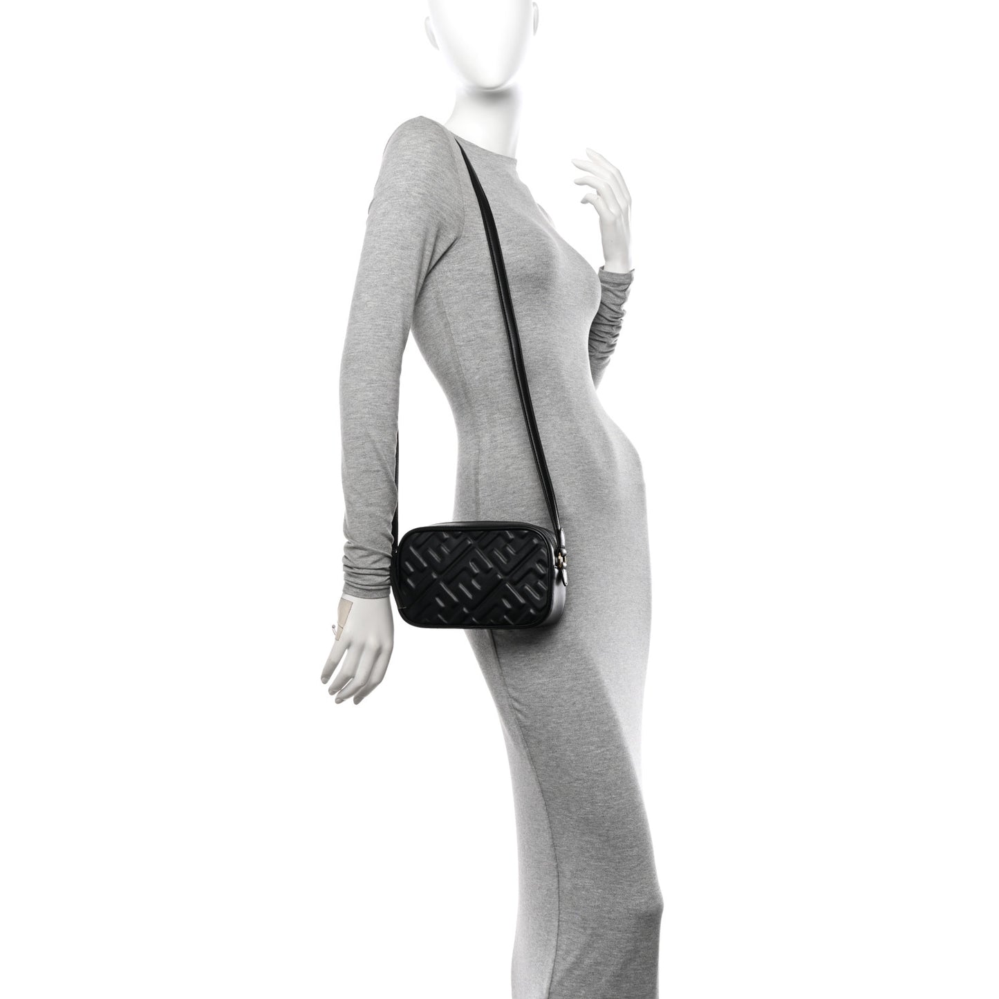 Vitello Epoque FF Embossed Camera Case Black