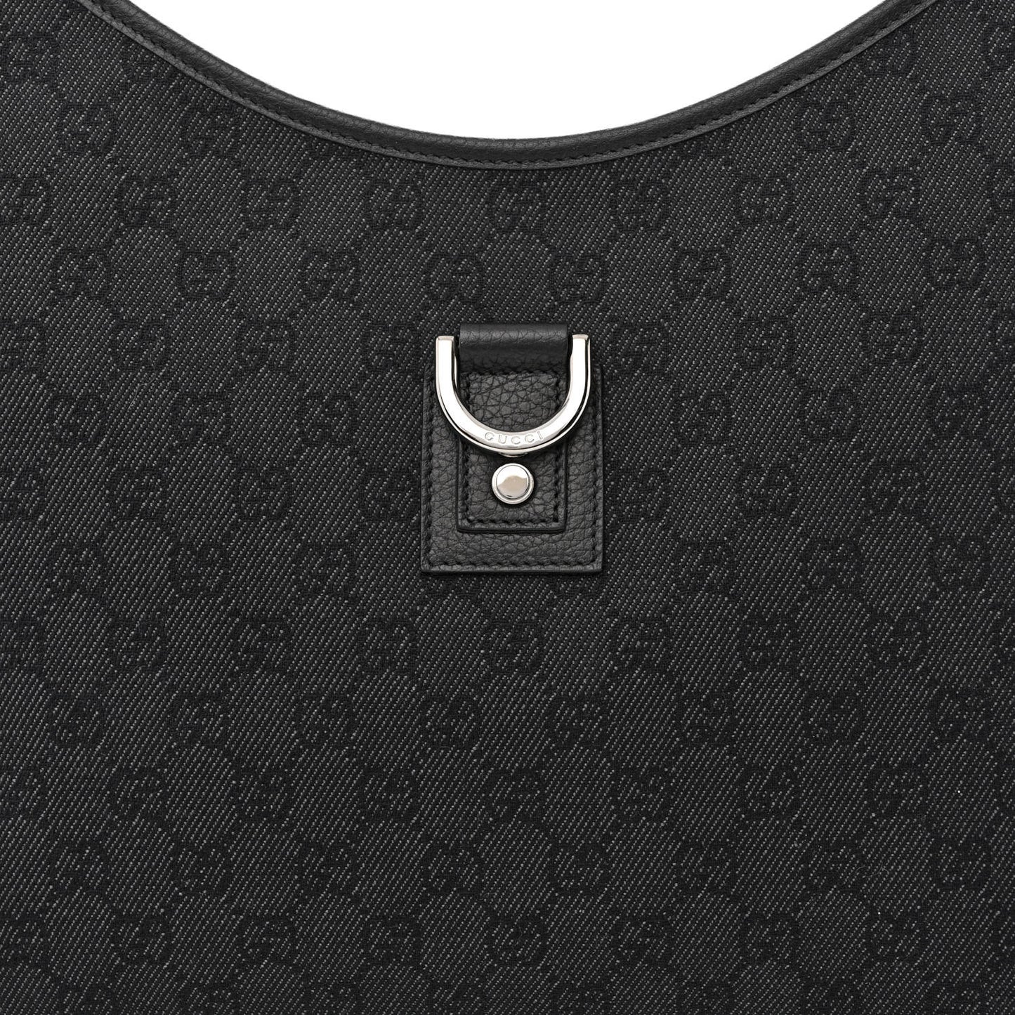 Denim Monogram Abbey D Ring Hobo Black