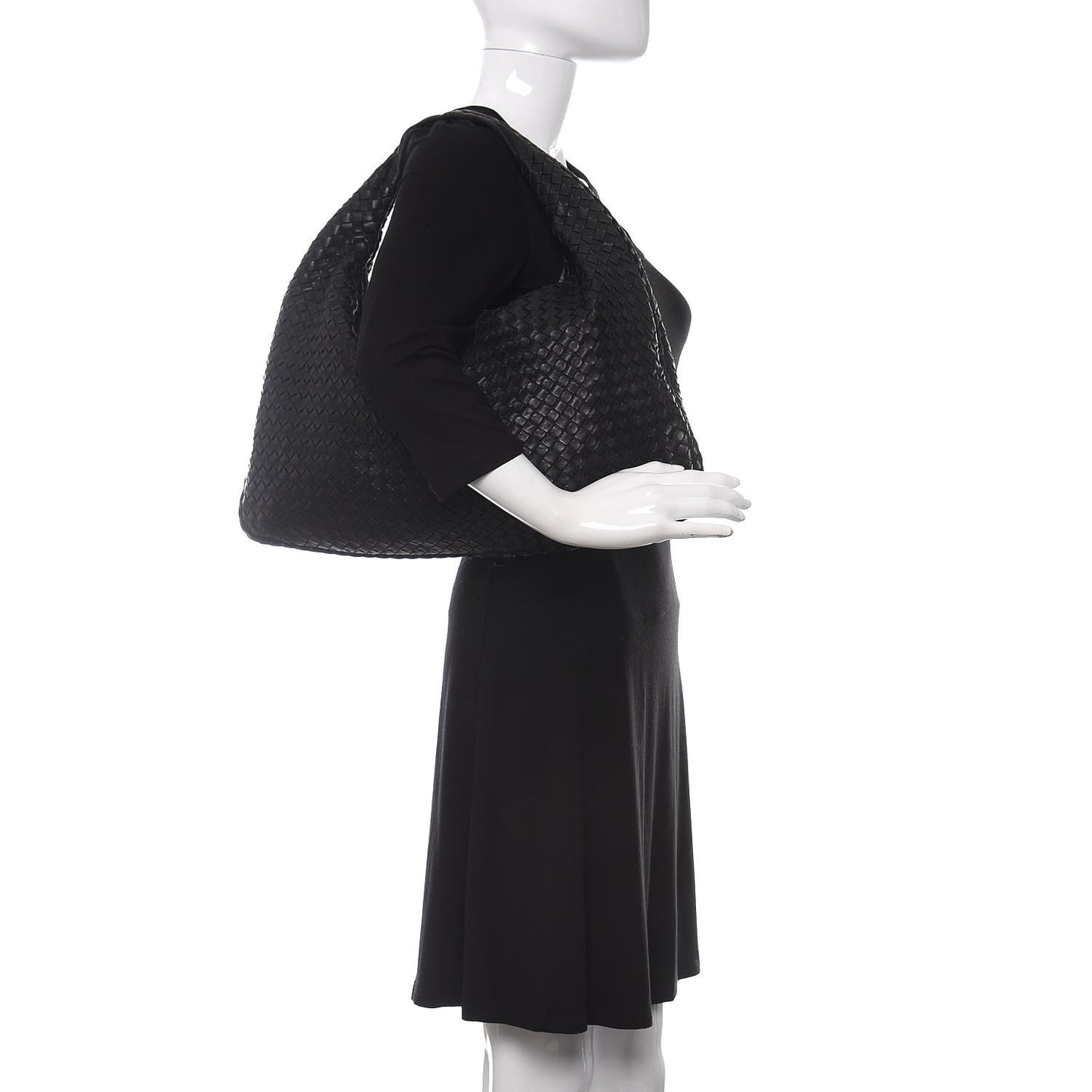Nappa Intrecciato Large Veneta Hobo Black