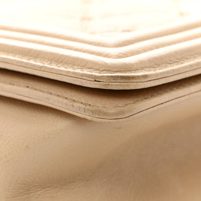 Chanel Calfskin Quilted Double Stitch New Medium Boy Flap Beige 11 of 12