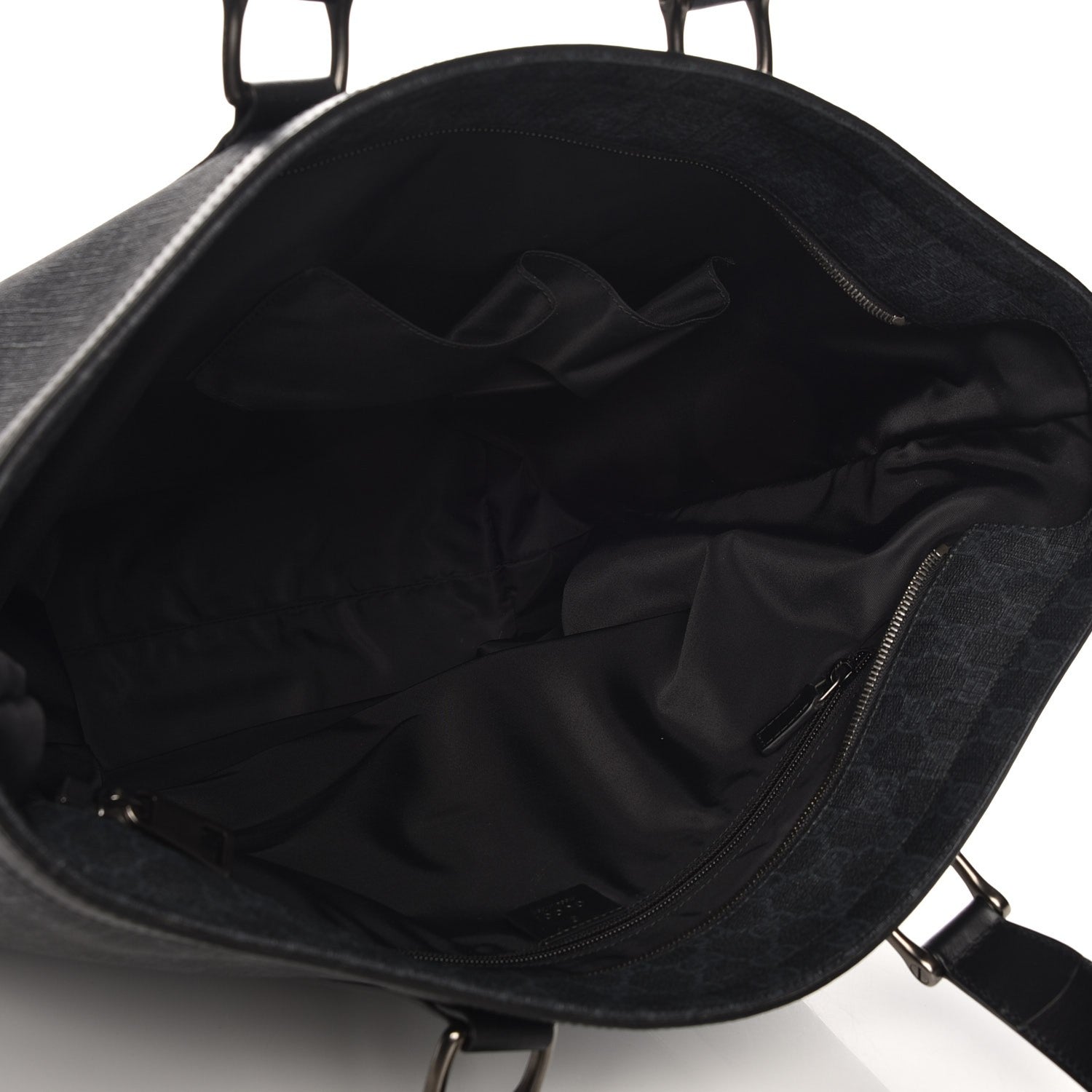 Gucci GG Supreme Monogram Tote Black Grey 5 of 7