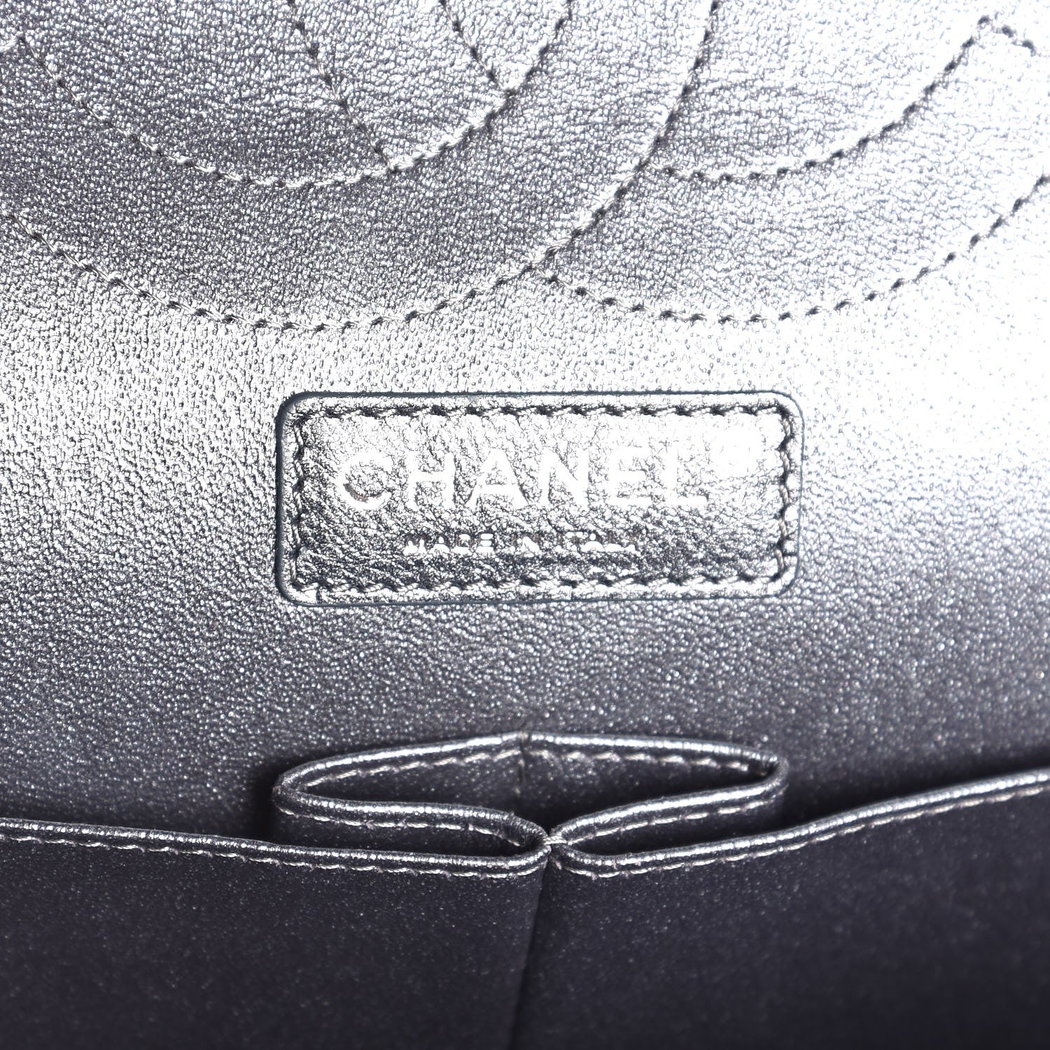 Chanel Metallic Caviar Quilted Jumbo Double Flap Dark Grey 6 of 8