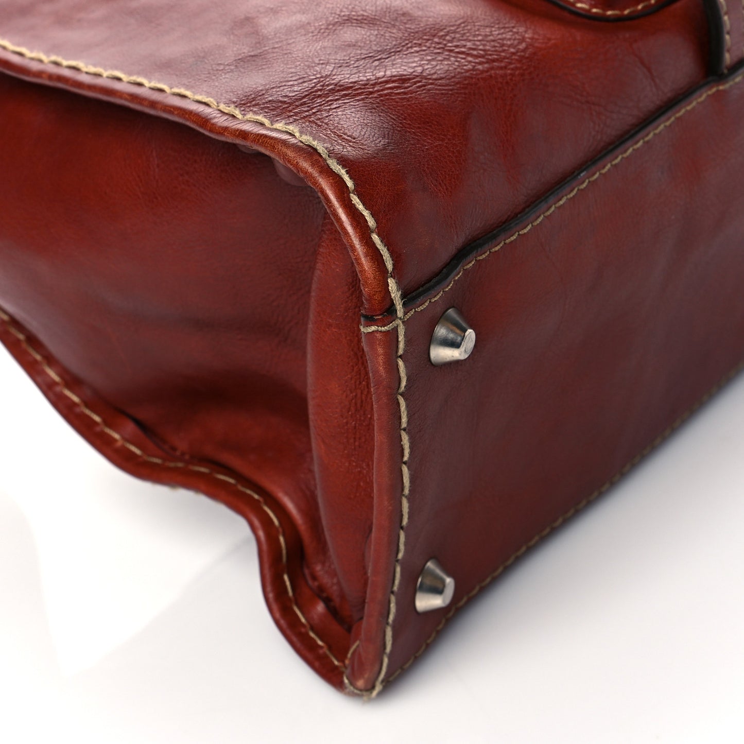 Calfskin Edith Satchel Sepia Brown