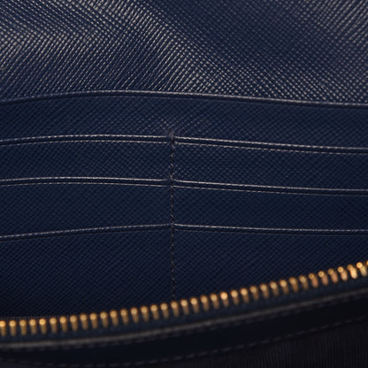 Prada Saffiano Metal Continental Flap Wallet Bleuette 13 of 13