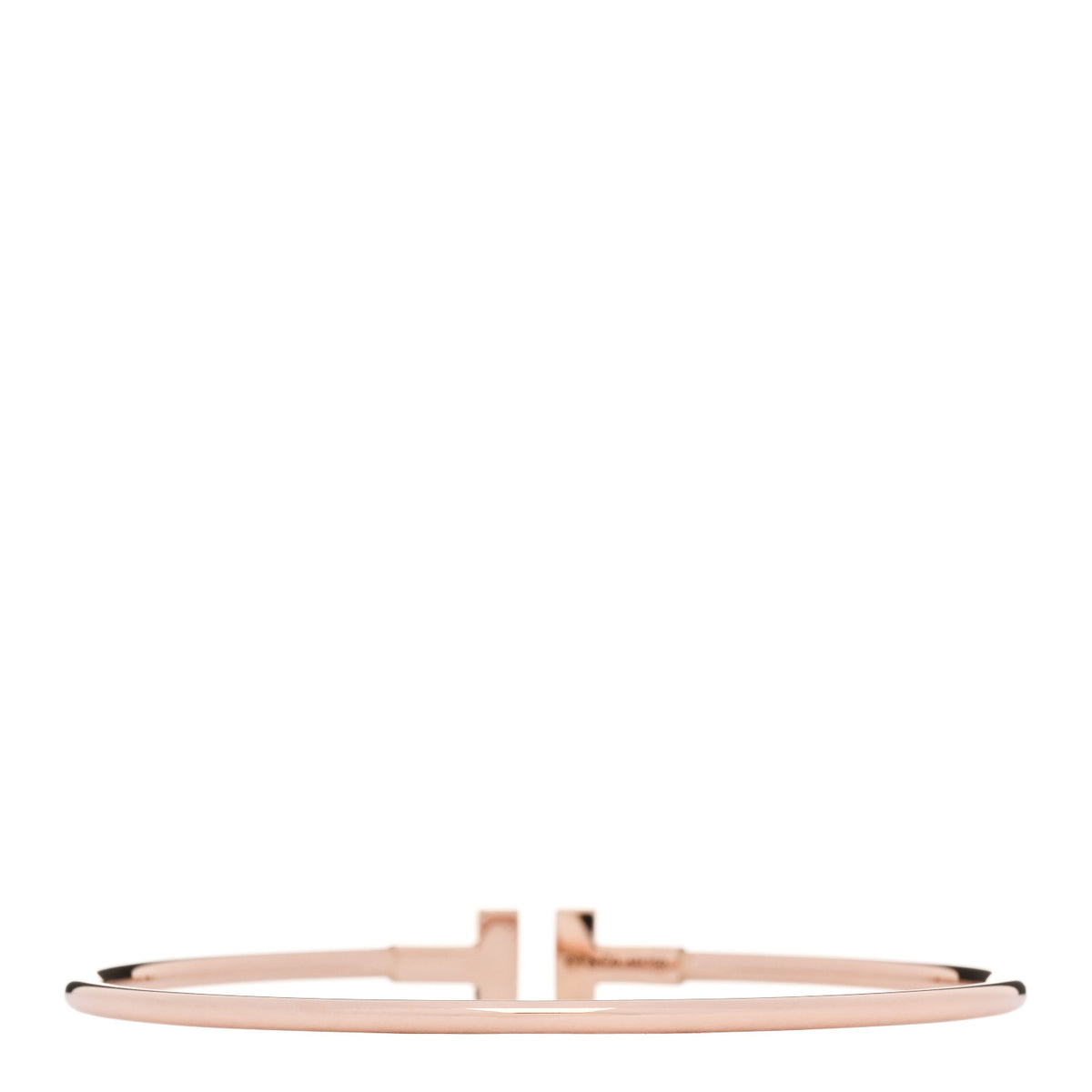 Tiffany 18K Rose Gold Narrow T Wire Bracelet 2 of 4