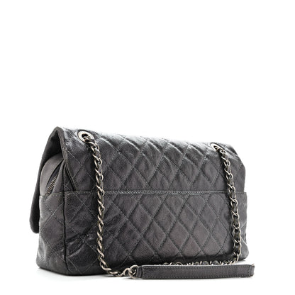 Chanel Iridescent Caviar Quilted Jumbo Easy Flap Silver 2 of 14