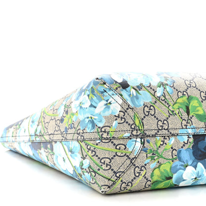 Gucci GG Supreme Monogram Blooms Medium Reversible Tote Beige Blue Navy 14 of 19