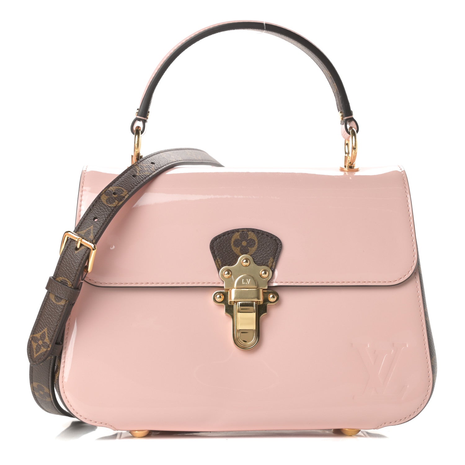Louis Vuitton Patent Calfskin Monogram Cherrywood PM Rose Ballerine 1 of 12