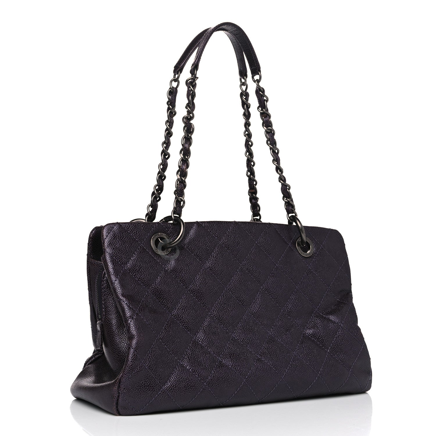 Chanel Iridescent Caviar Quilted Chic Shopping Tote Purple 2 of 14