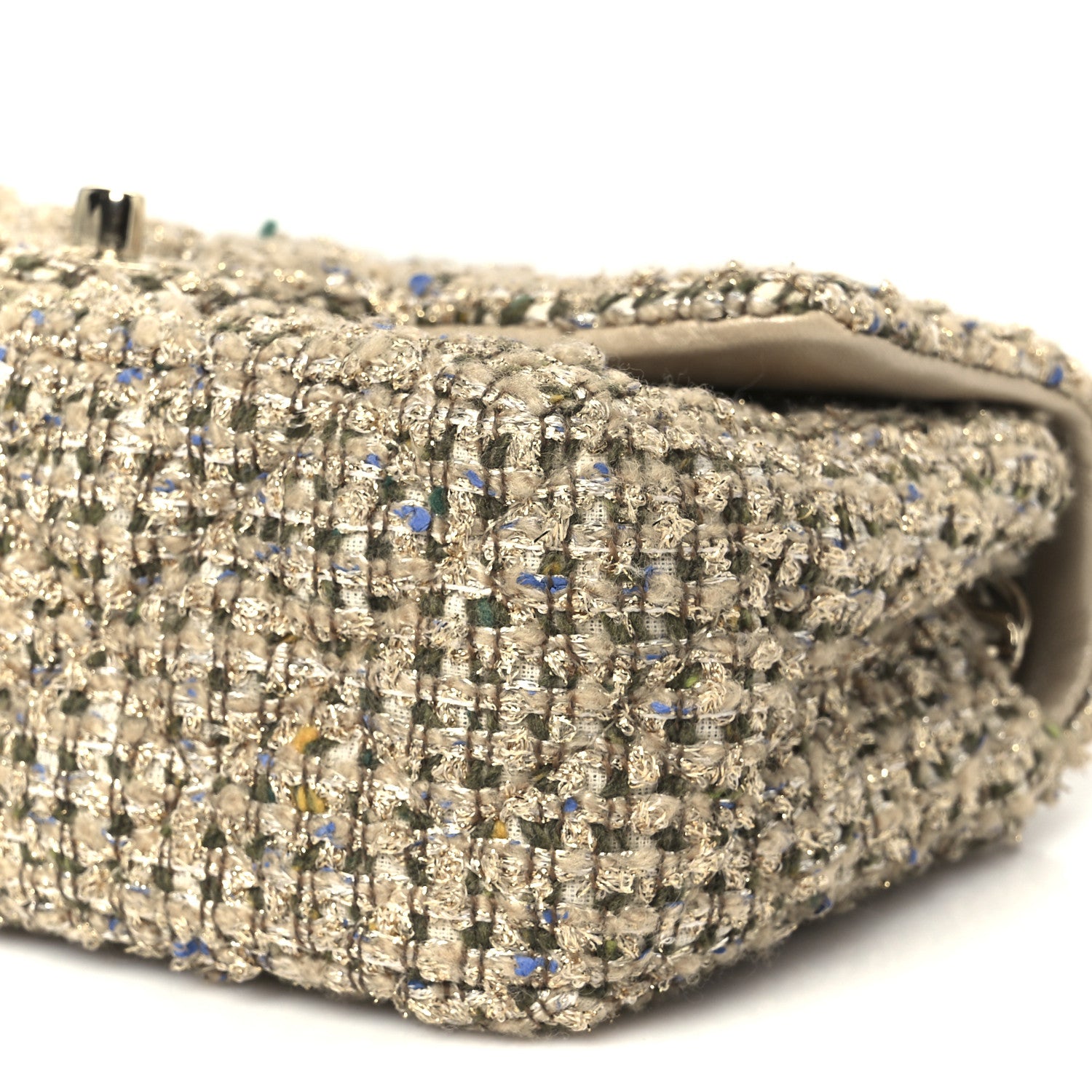 Chanel Tweed Quilted Mini Rectangular Flap Beige 10 of 10