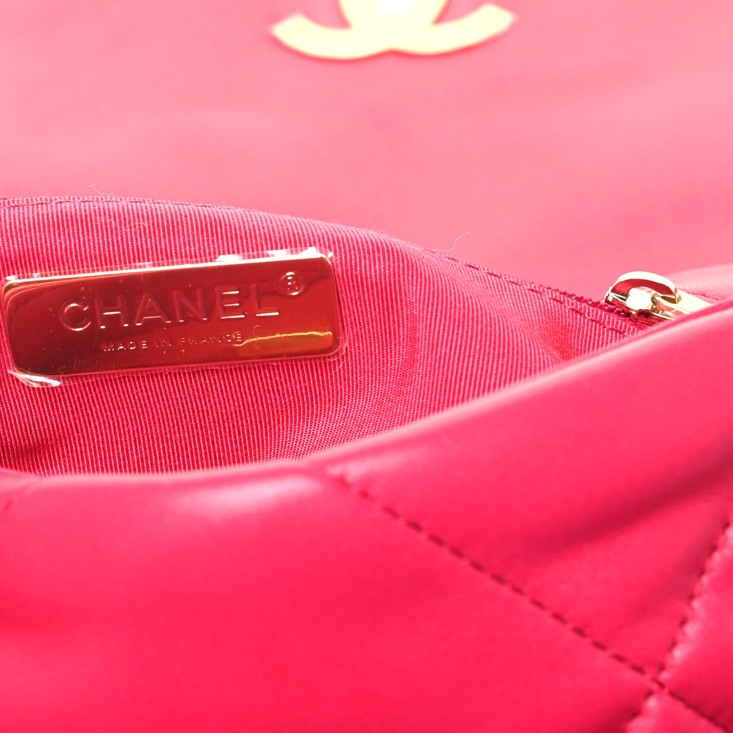 Chanel Lambskin Quilted Medium Chanel 19 Flap Dark Pink 6 of 9