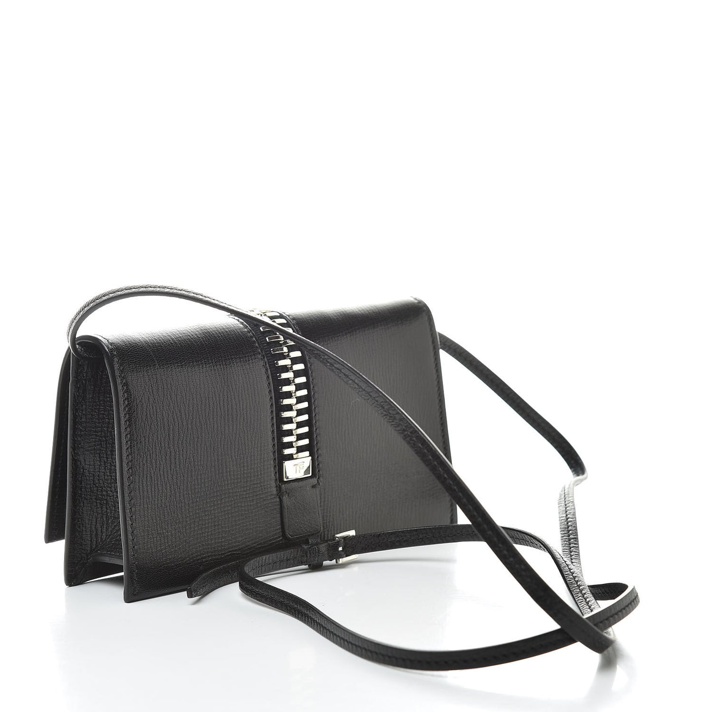 Calfskin Sedgwick Zip Clutch Black