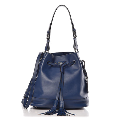 Prada Soft Calfskin Bucket Bag Bleuette 1 of 10