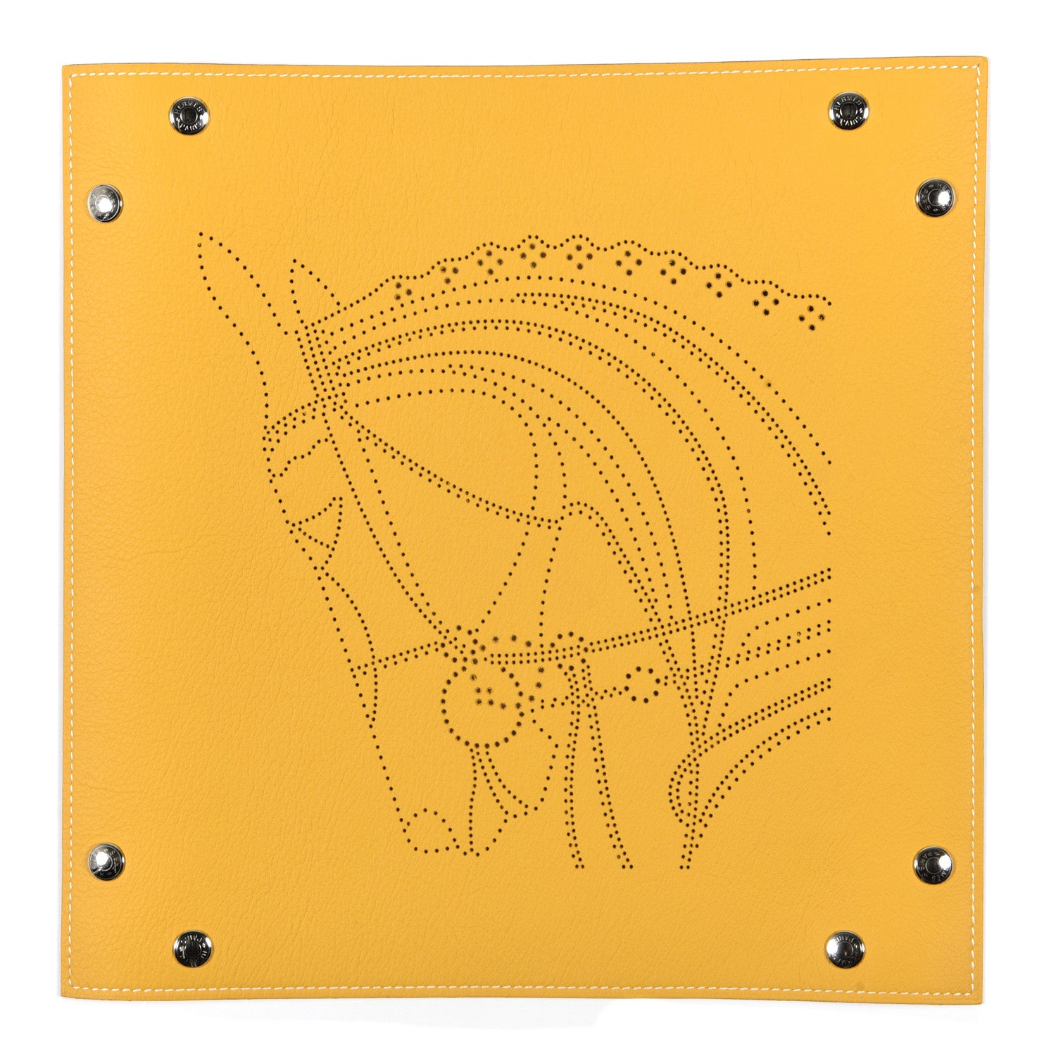 Hermes Taurillon Clemence Mises et Relances Robe Du Soire Change Tray Jaune Ivoire 1 of 3