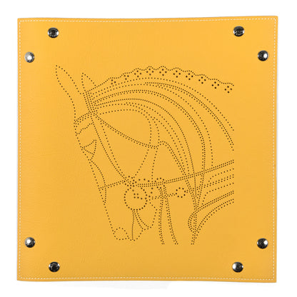 Hermes Taurillon Clemence Mises et Relances Robe Du Soire Change Tray Jaune Ivoire 1 of 3