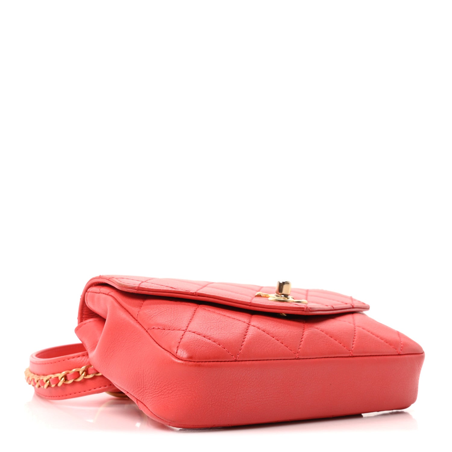 Chanel Calfskin Quilted Flap Waist Bag Red 6 of 19