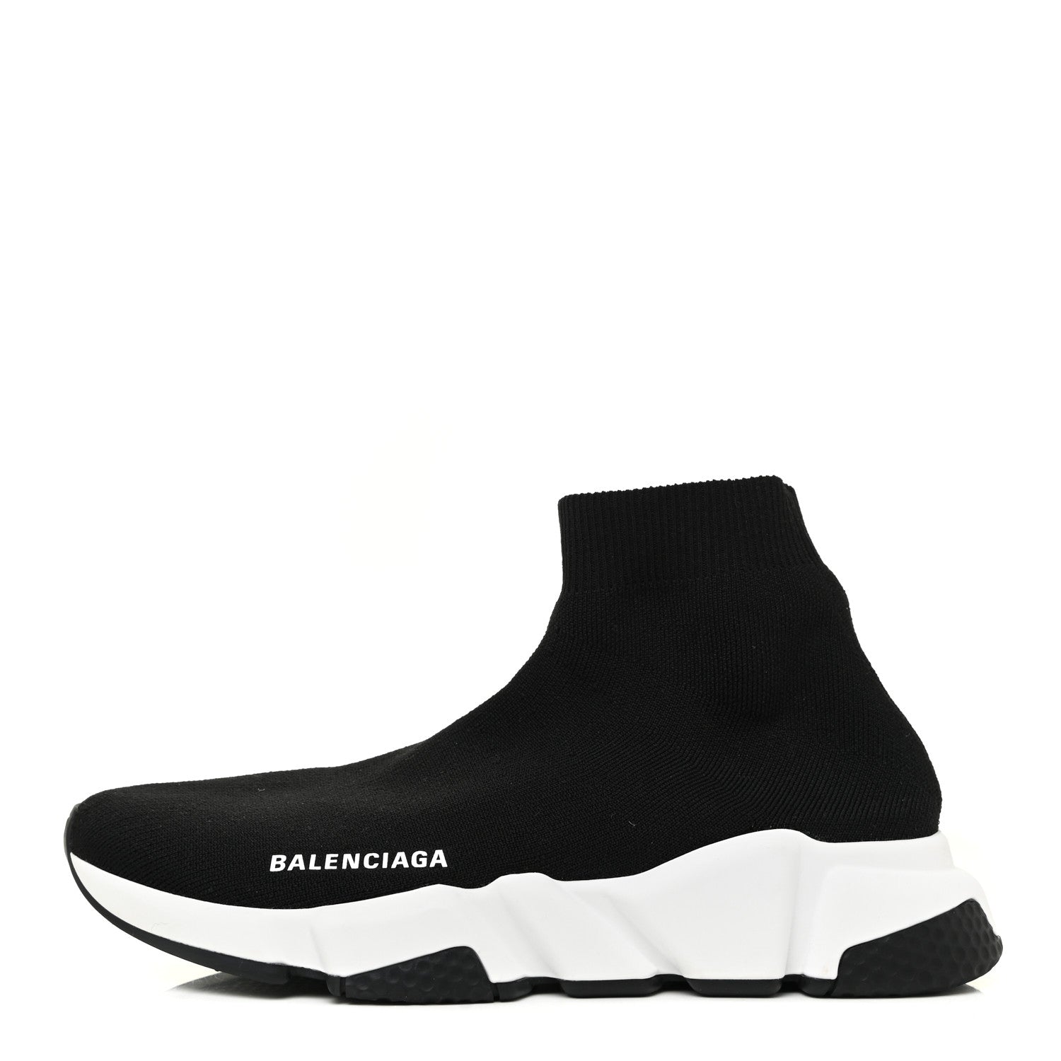 Balenciaga Neoprene Knit Womens Speed Sneakers 38 Black White 1 of 7