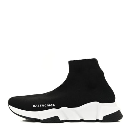 Balenciaga Neoprene Knit Womens Speed Sneakers 38 Black White 1 of 7
